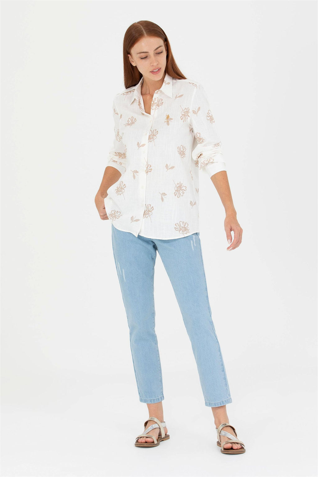 Женская рубашка Camel с длинным рукавом - U.s. polo assn фото 4