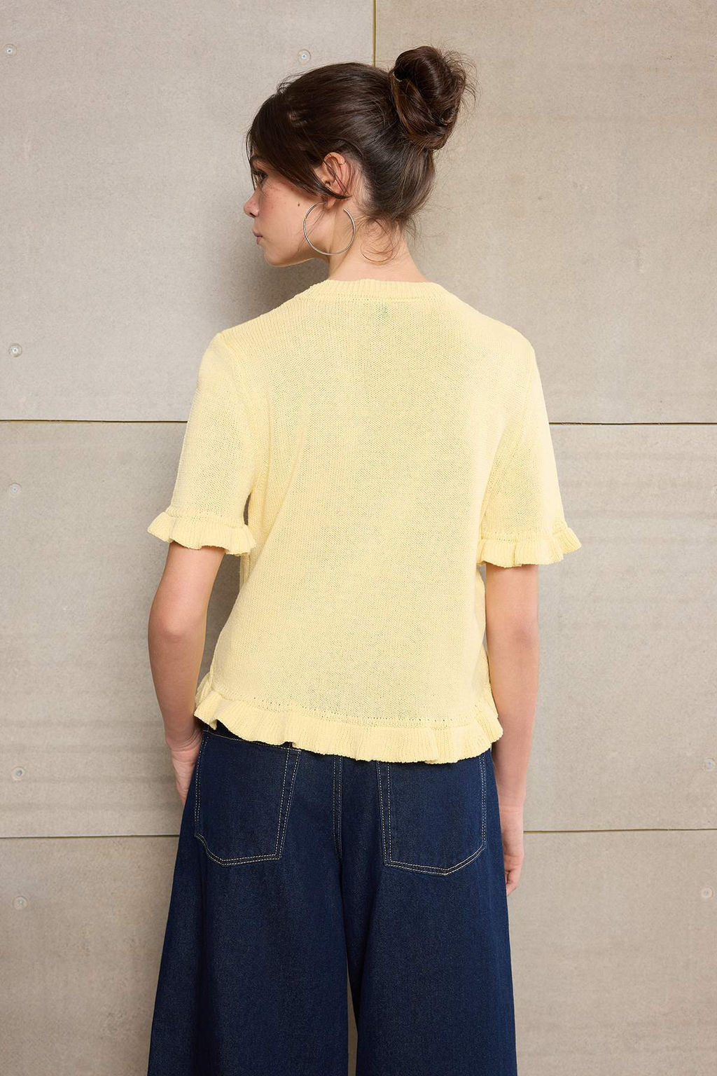 Teen Sar? Cicek Dugme Detayl? Bisiklet Yaka Triko Bluz TWOSS26BZ00119