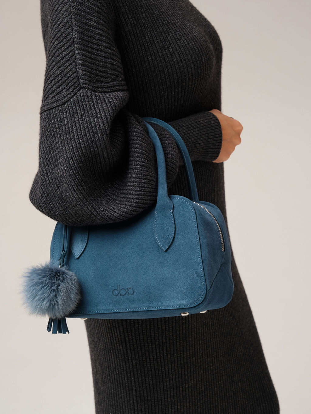Замшевая сумка Polly DBR 31348 синий туман  фото 4