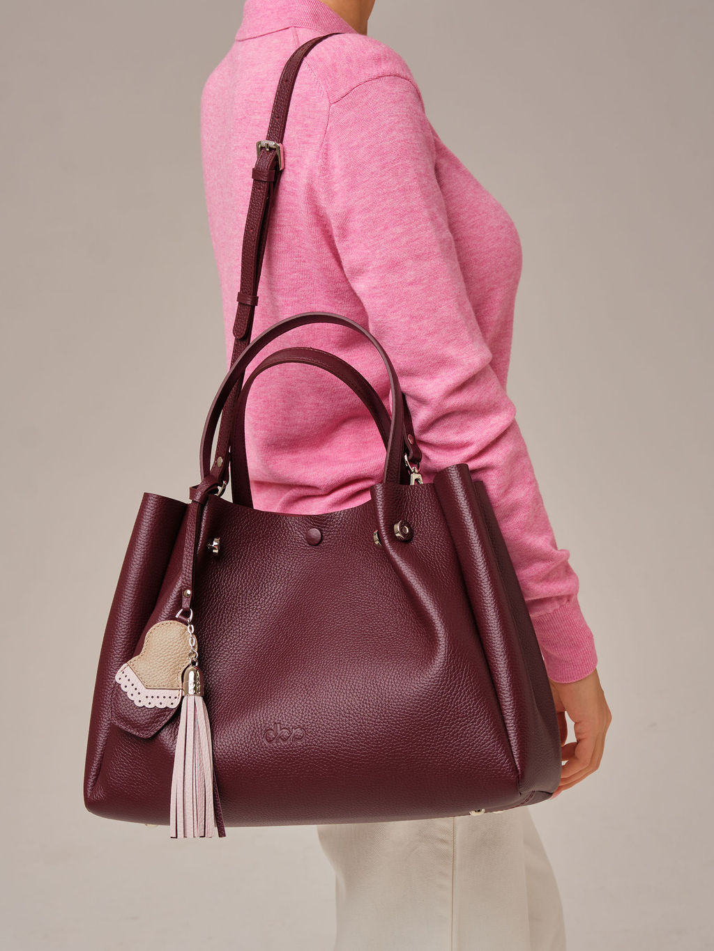 Кожаная сумка Vasilisa DBR 31210 зимняя вишня  фото 9