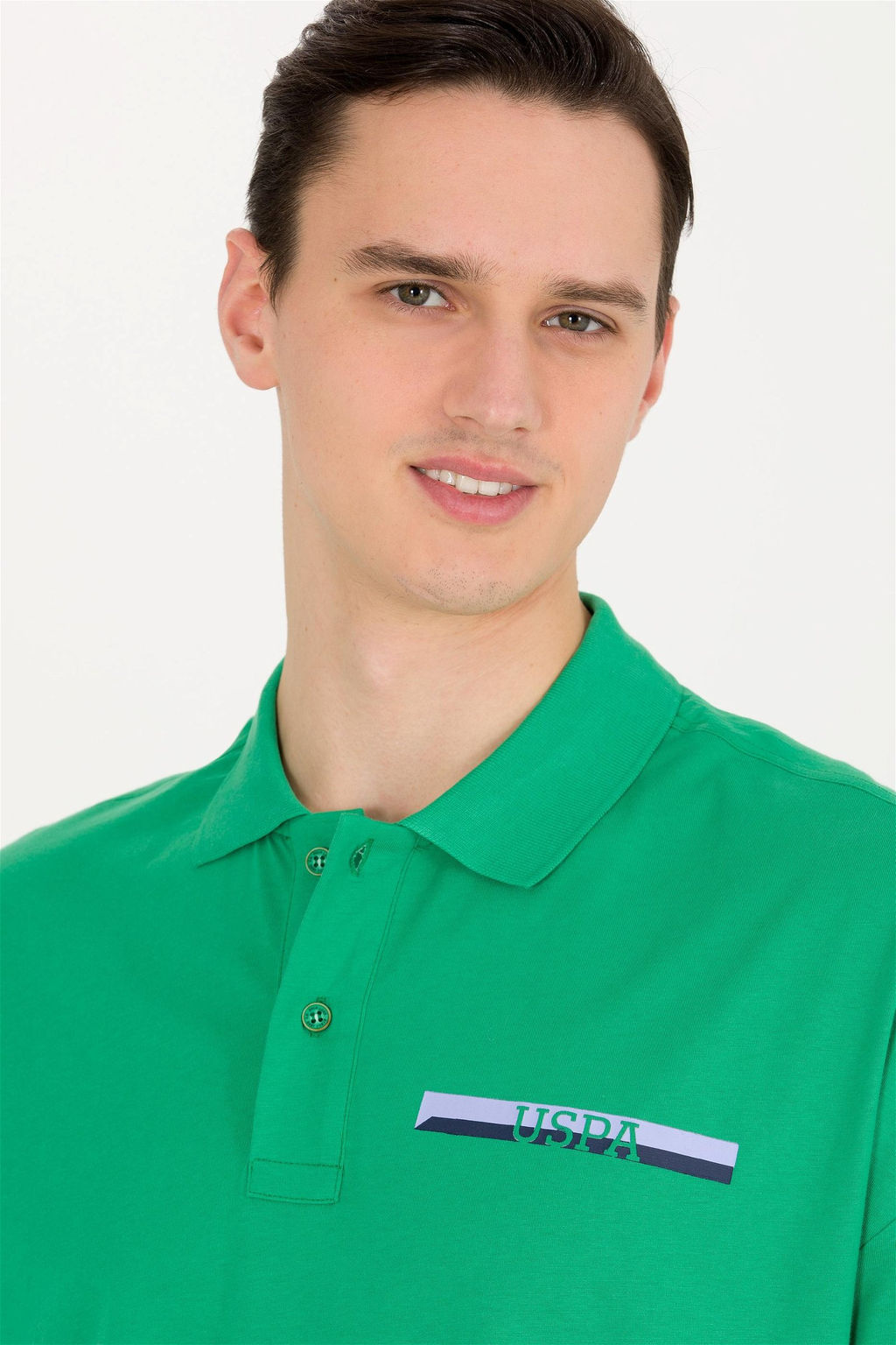 U. S. Polo Assn Мужская зеленая футболка-поло оверсайз - U.s. polo assn фото 8
