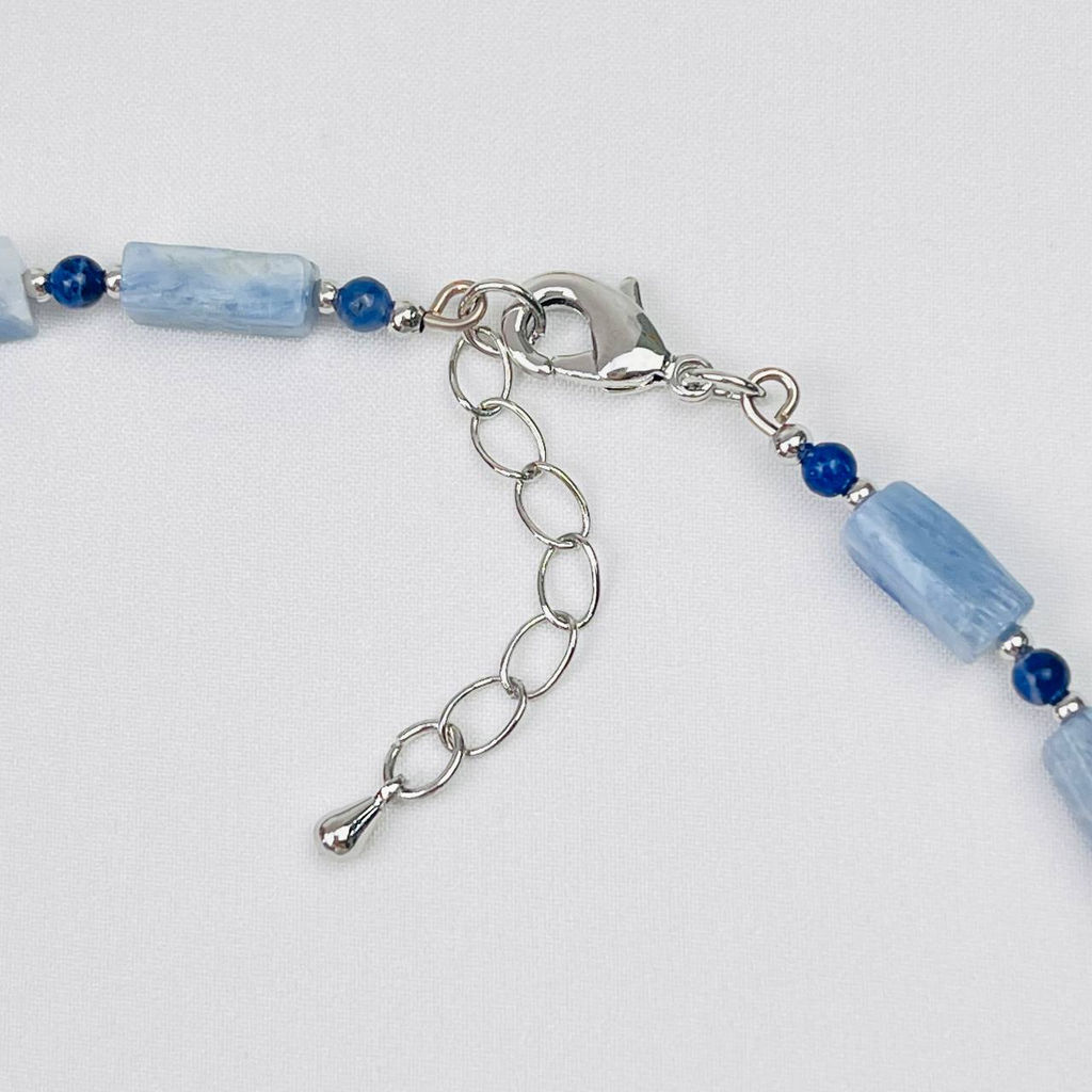 Колье из Кианита и Содалита с кулоном из Лунного камня 38 см +