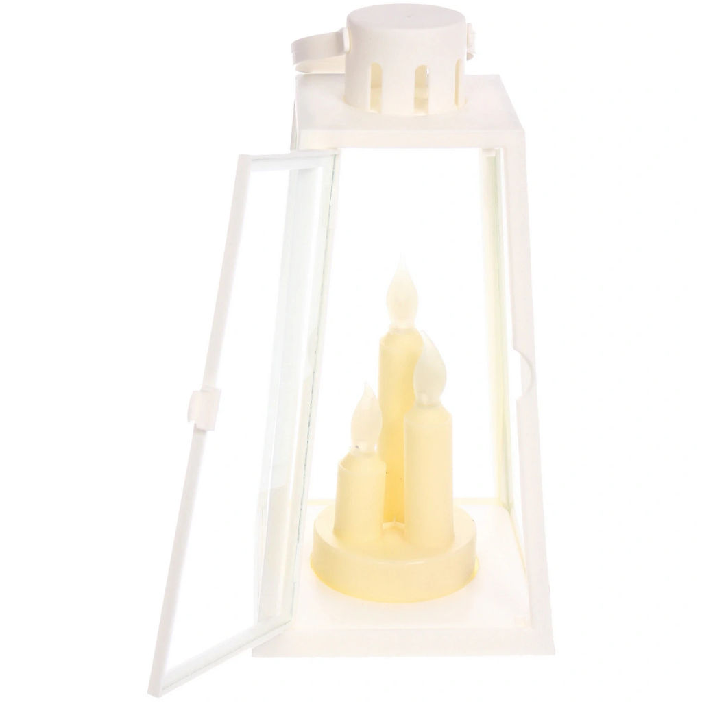 Сувенир с подсветкой "Пламя" 13*13*26 см (работает от 3*ААА), Белый