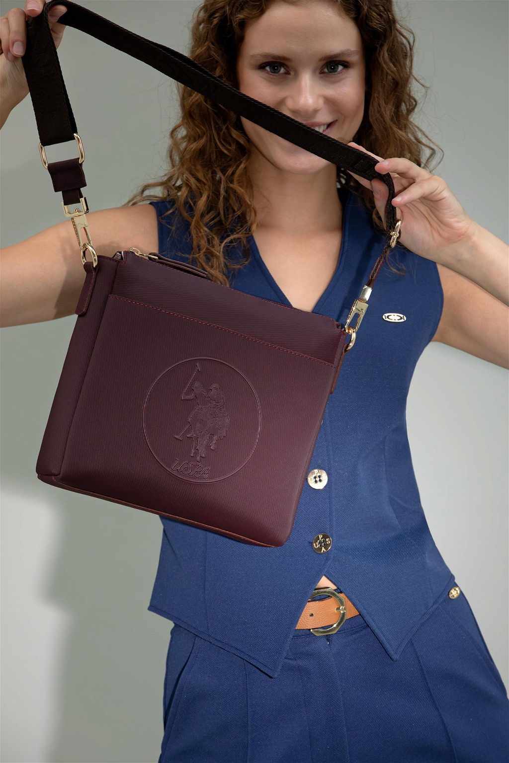 Женская сумка через плечо сливового цвета Неожиданная скидка в корзине - U.s. polo assn фото 2