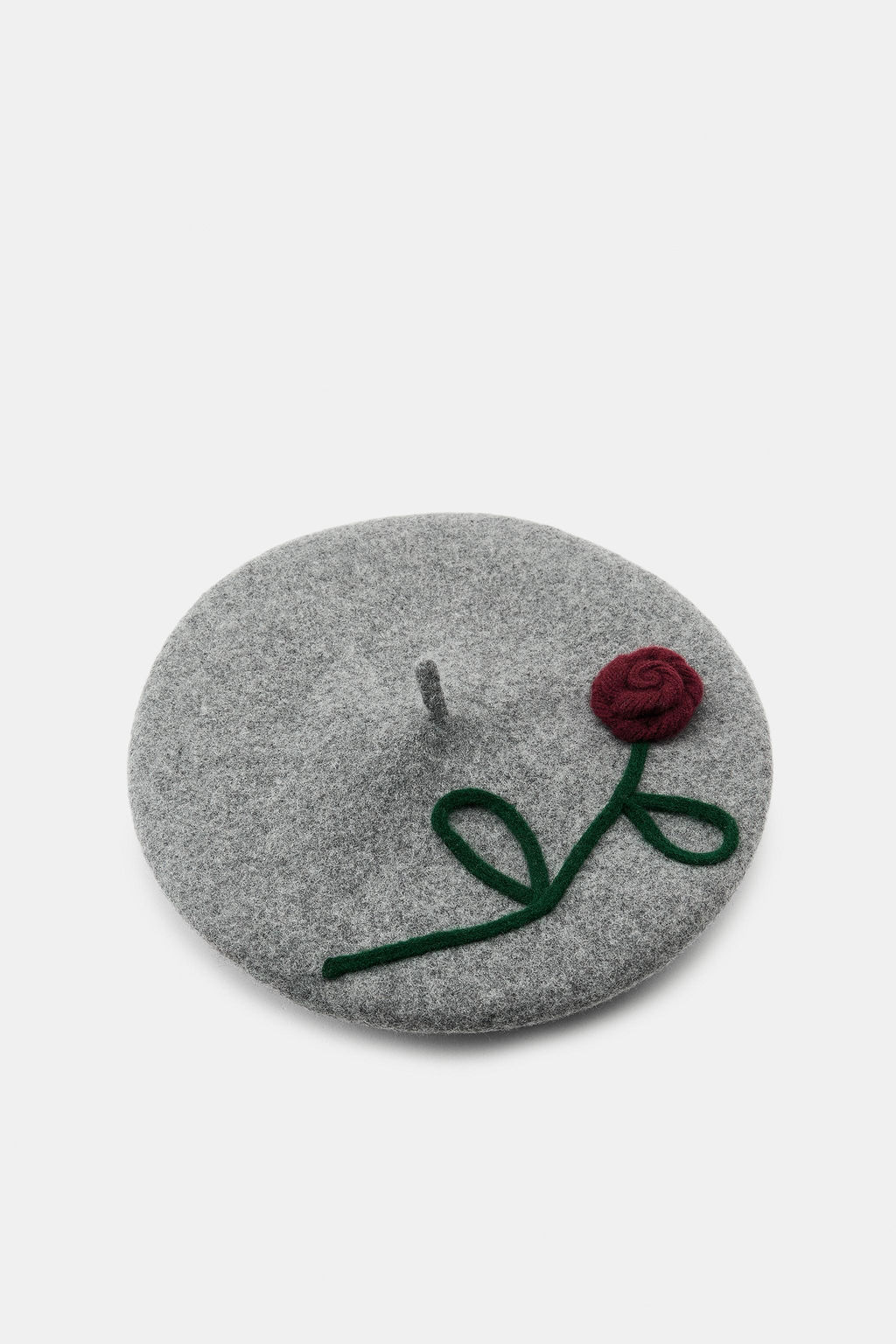 100% WOOL BERET WITH FLOWER
