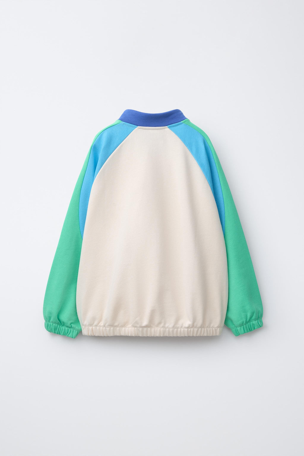 SUDADERA COLOR BLOCK / Verde / Crudo - Zara фото 2