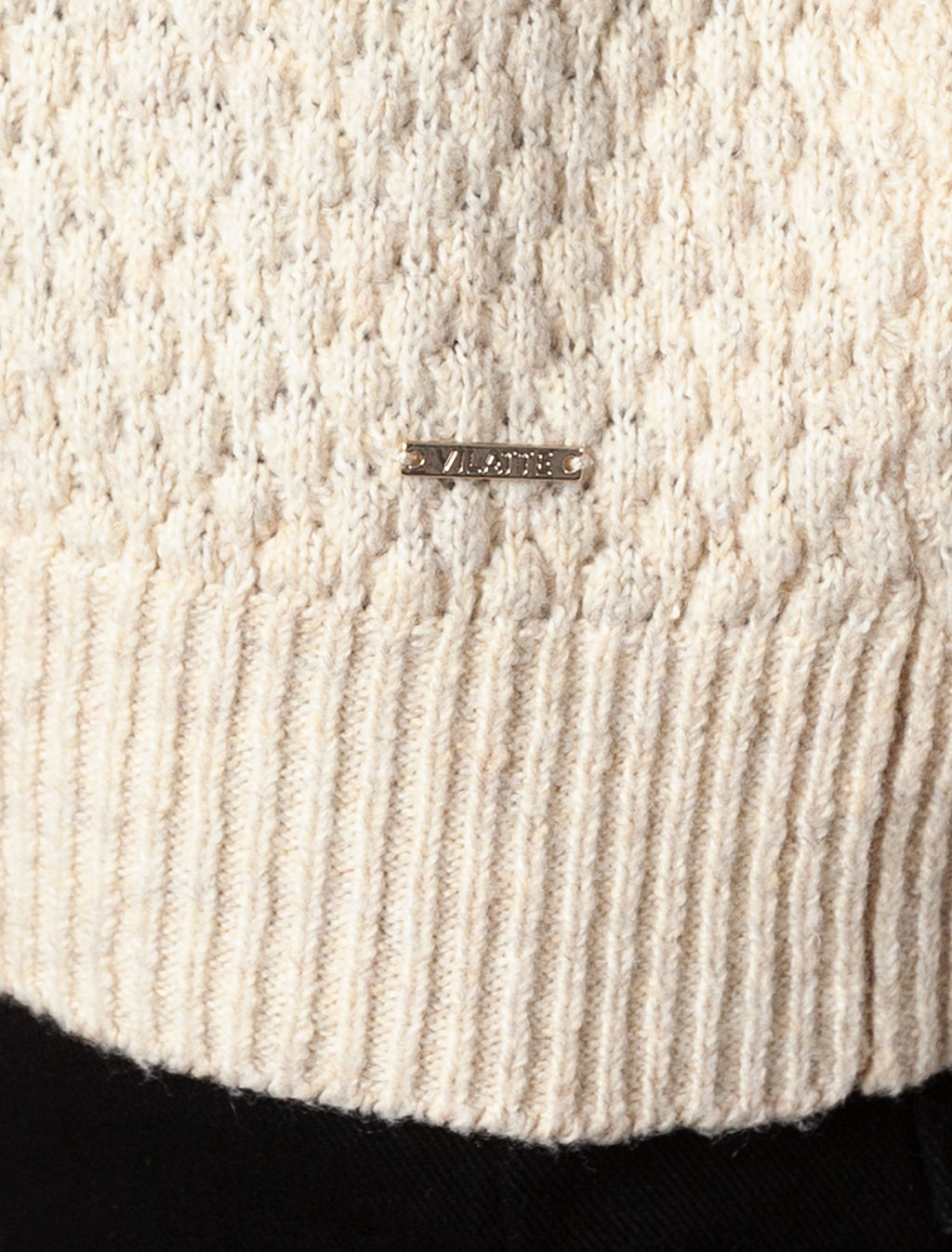 VILATTE / Укороченный джемпер фактурной вязки с шерстью  фото 2