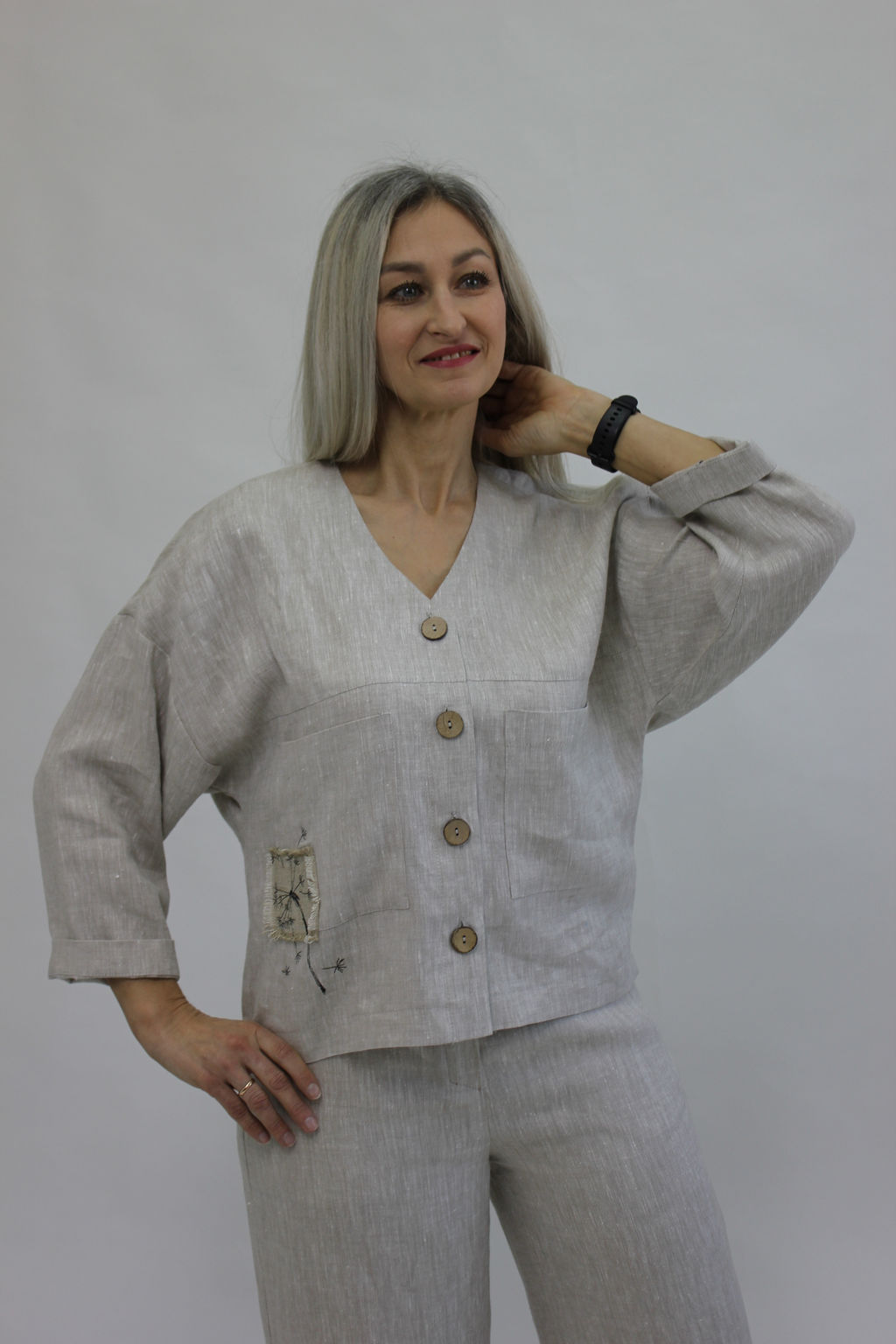 Жакет Лен 100% - Елецкие узоры фото 3