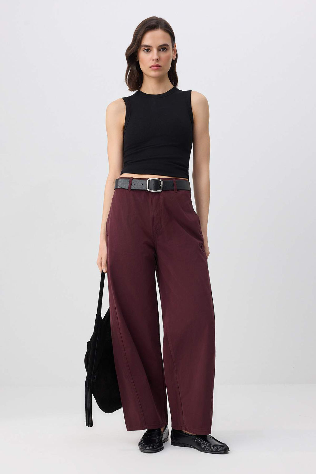 Beyaz Gabardin Kal?n Yumusak Tuseli Barrel Pantolon TWOSS26PL00084 - Trendyolmilla фото 8