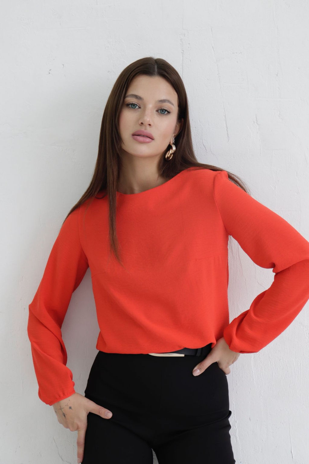 Блуза прямого силуэта с вырезом лодочка - Martichelli фото 28