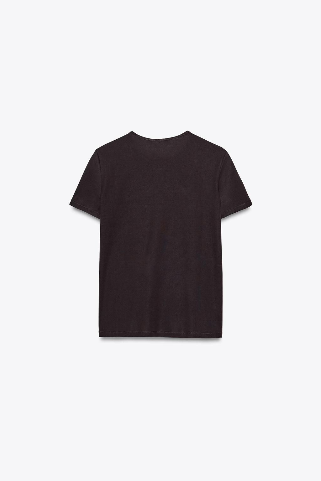 MERCERISED COTTON T-SHIRT - Zara фото 14
