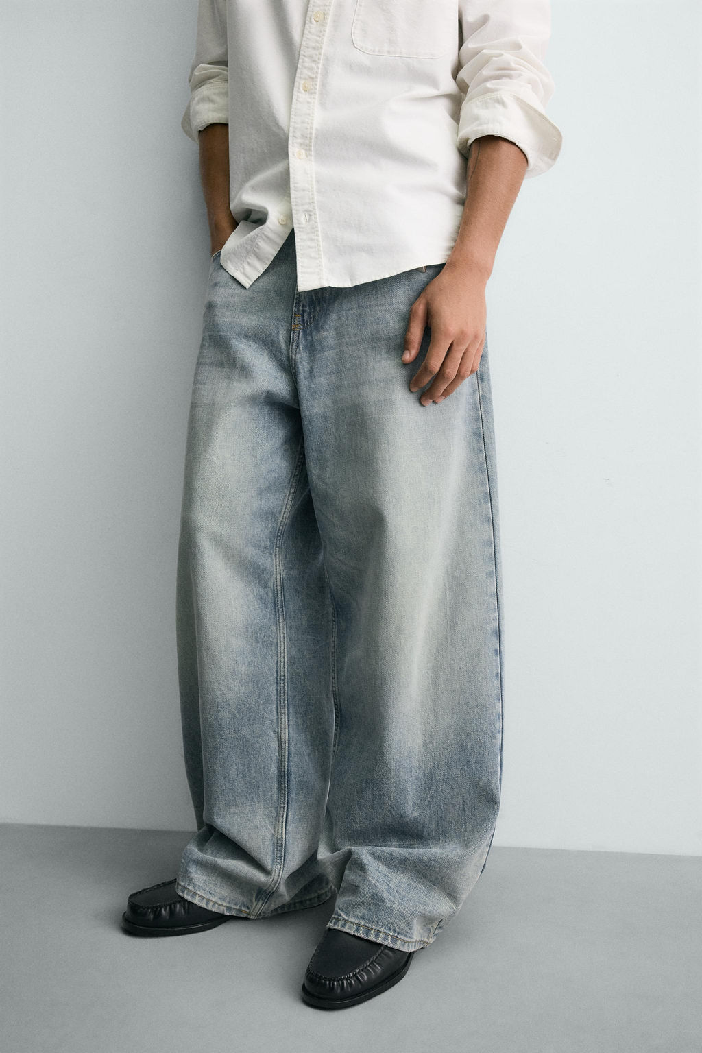 RIPPED BAGGY FIT JEANS - Zara фото 5