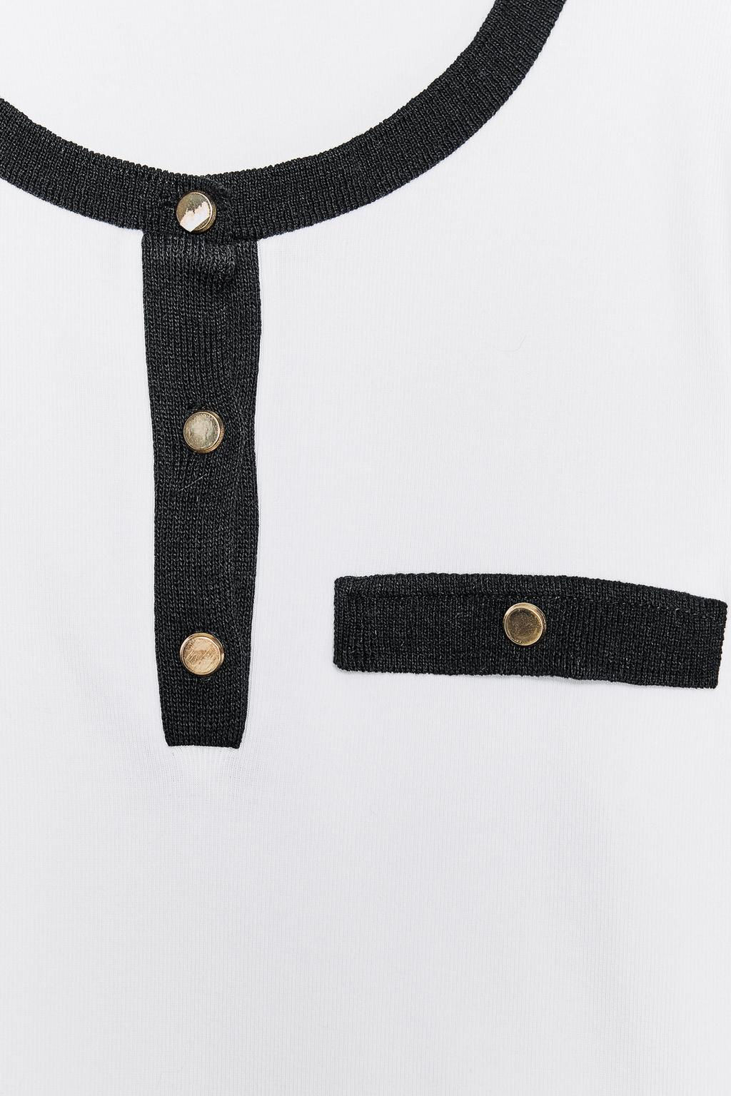 T-SHIRT WITH CONTRASTING TRIMS - Zara фото 7