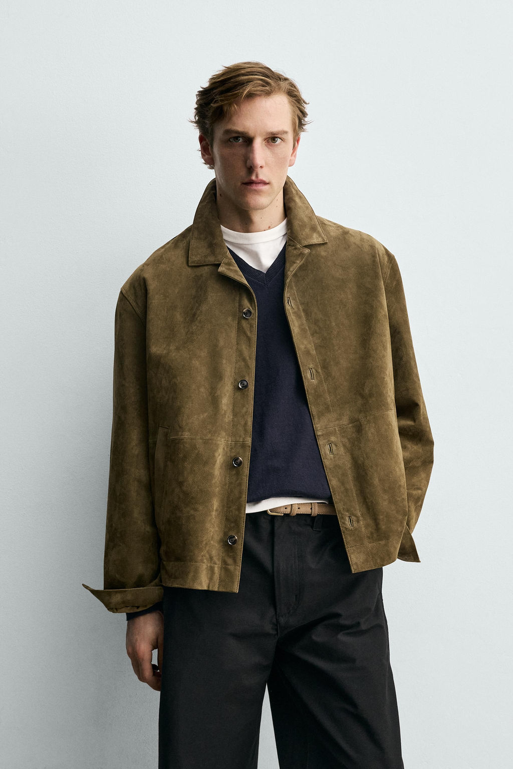 SOBRECAMISA PIEL ANTE / Khaki - Zara фото 2