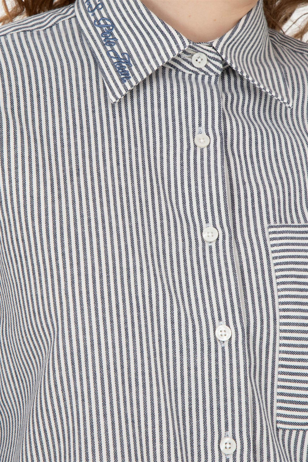 Женская темно-синяя рубашка с длинным рукавом Неожиданная скидка в корзине - U.s. polo assn фото 7