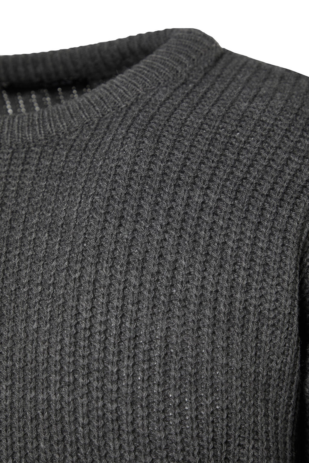 Antrasit Oversize Fit Genis Kal?p Bisiklet Yaka Basic Triko Kazak TMNAW23KZ00189