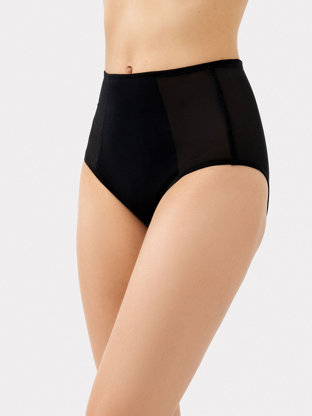 Трусы женские Mark Formelle с высокой талией полиамид с эластаном черный  фото 3