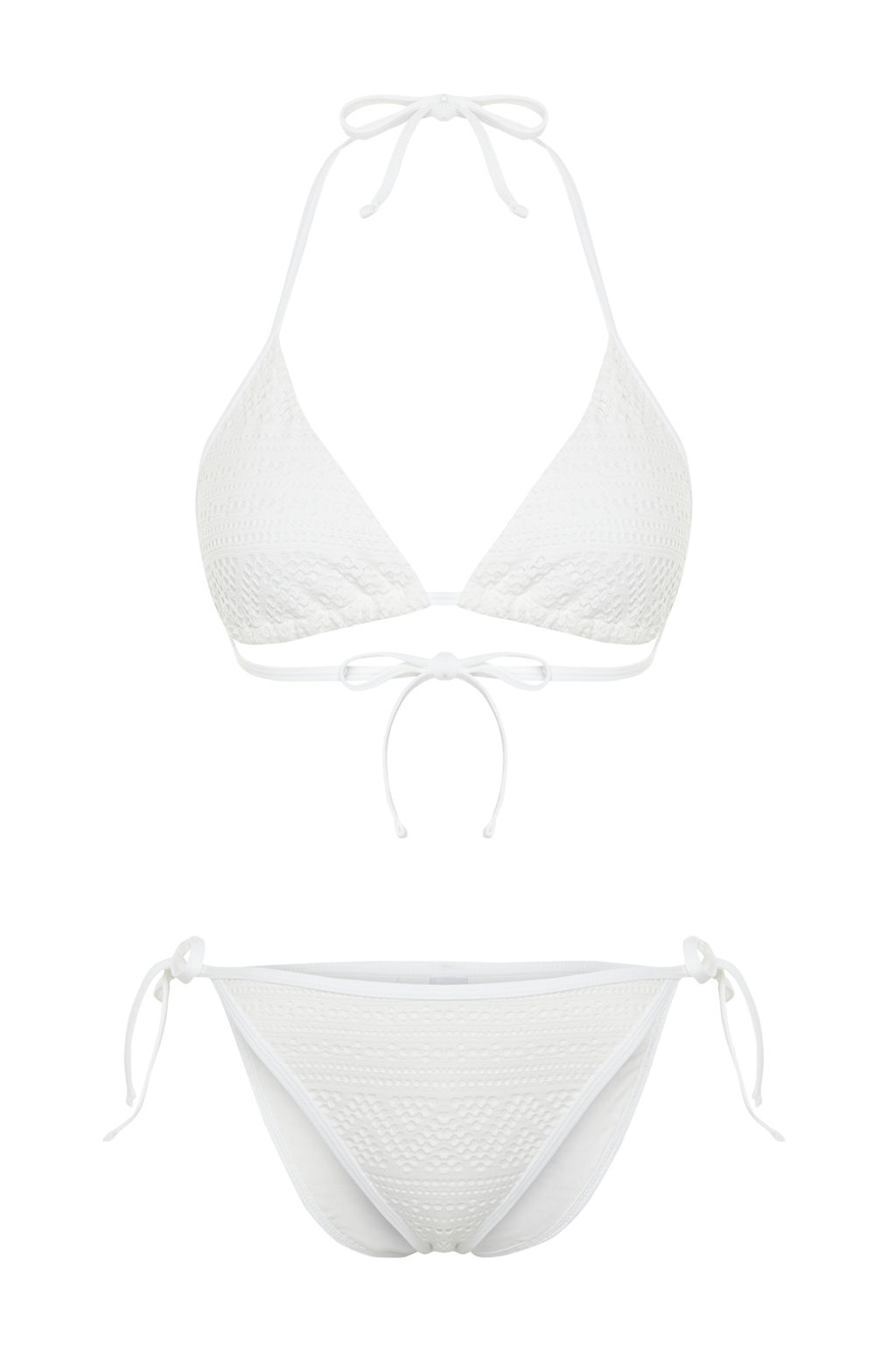 TRENDYOLMILLA Siyah Ucgen Baglamal? Dokulu Regular Bikini Tak?m? TBESS24BT00024 фото 10