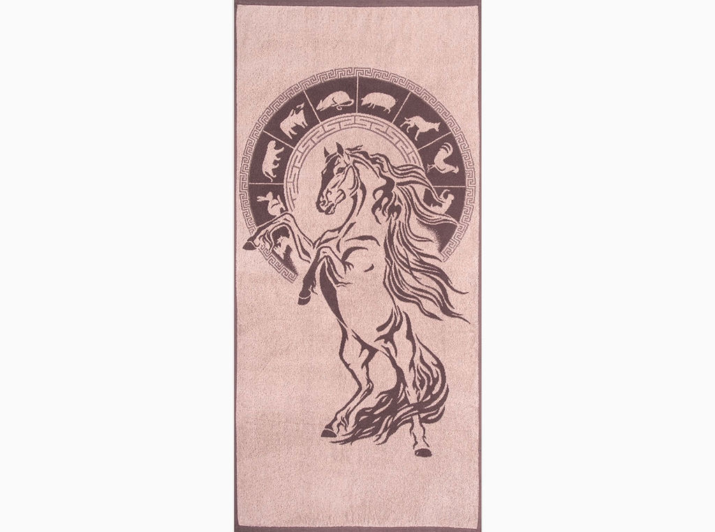 Полотенце махровое 6с102.411ж1 Гороскоп-лошадь(т.с.мальв1) 67х150см