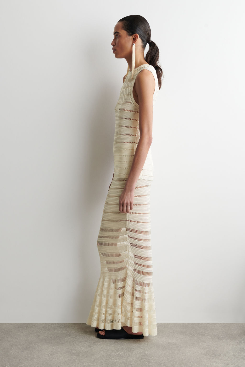 LADDER-STITCH KNITTED MIDI SKIRT - H&m фото 4