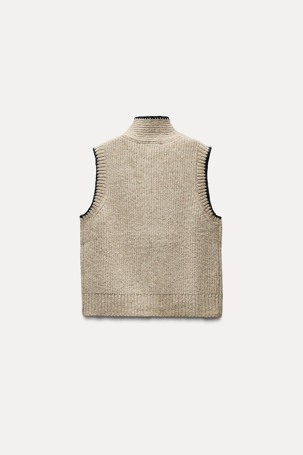 KNIT WAISTCOAT WITH BOW - Zara фото 5