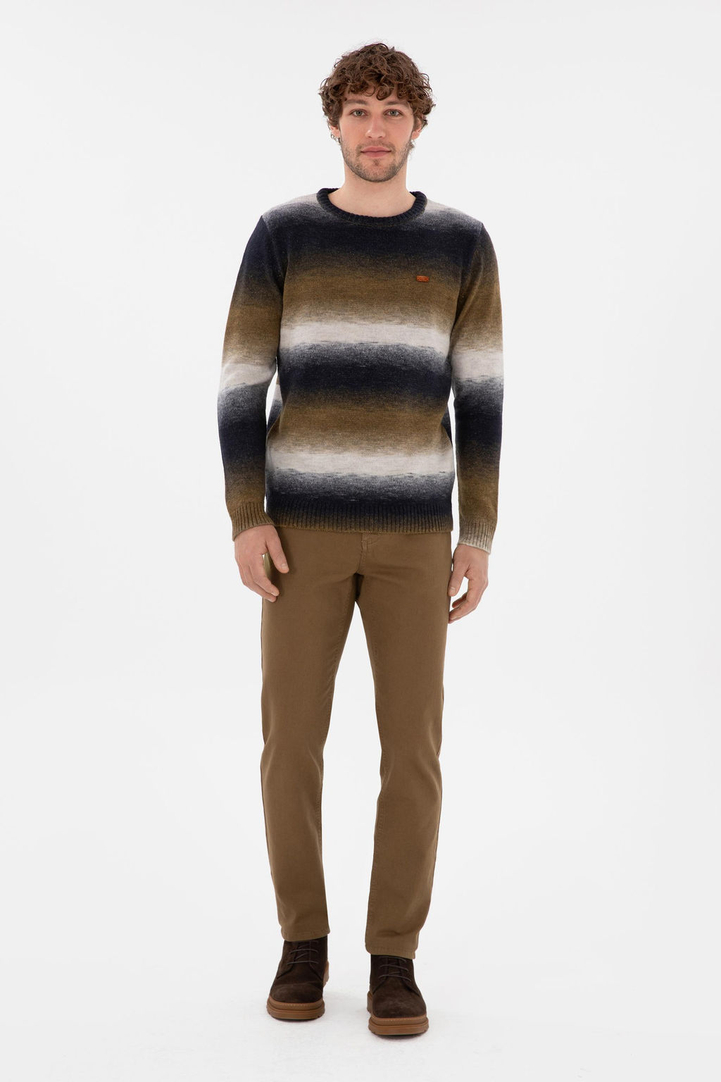 Erkek Slim Fit Bisiklet Yaka Ta_ Kazak - U.s. polo assn фото 4