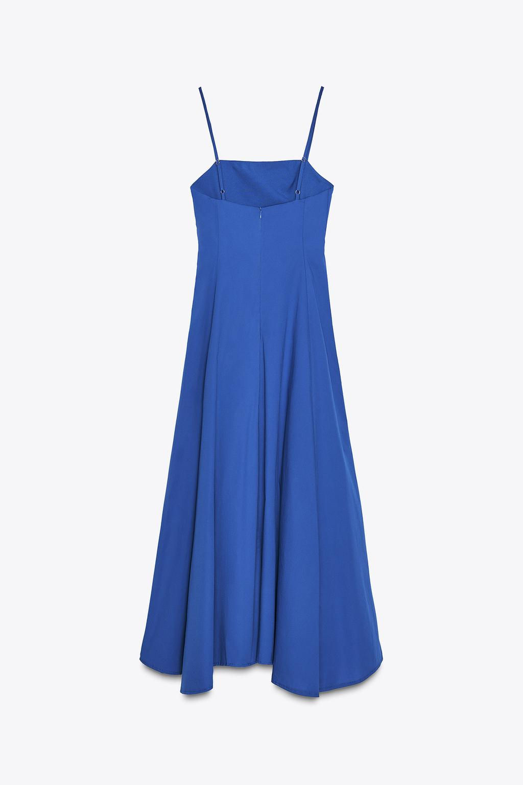 ASYMMETRIC POPLIN MIDI DRESS - Zara фото 5