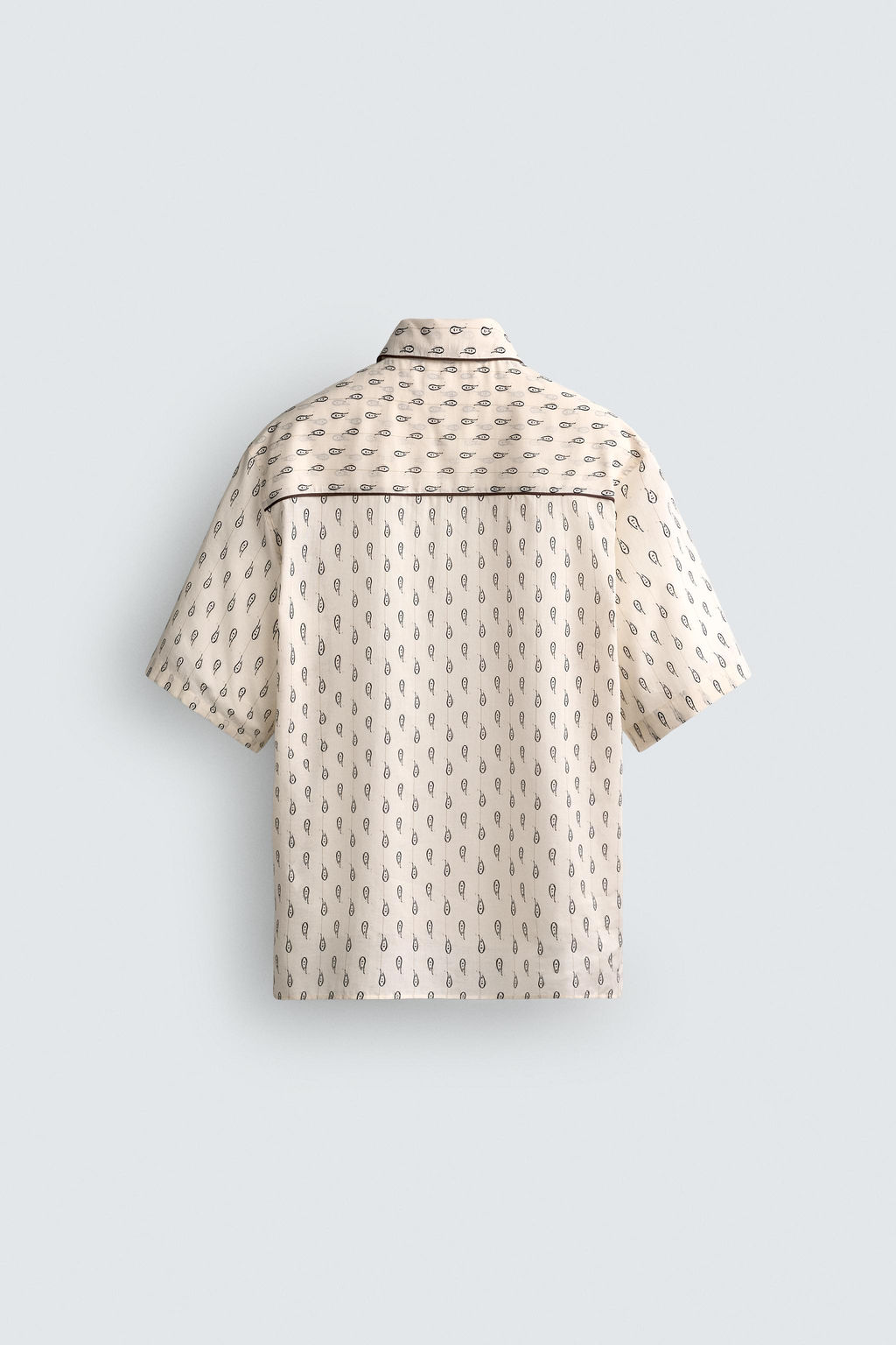 CAMISA RELAXED FIT PAISLEY CONTRASTE / Blanco roto - Zara фото 8