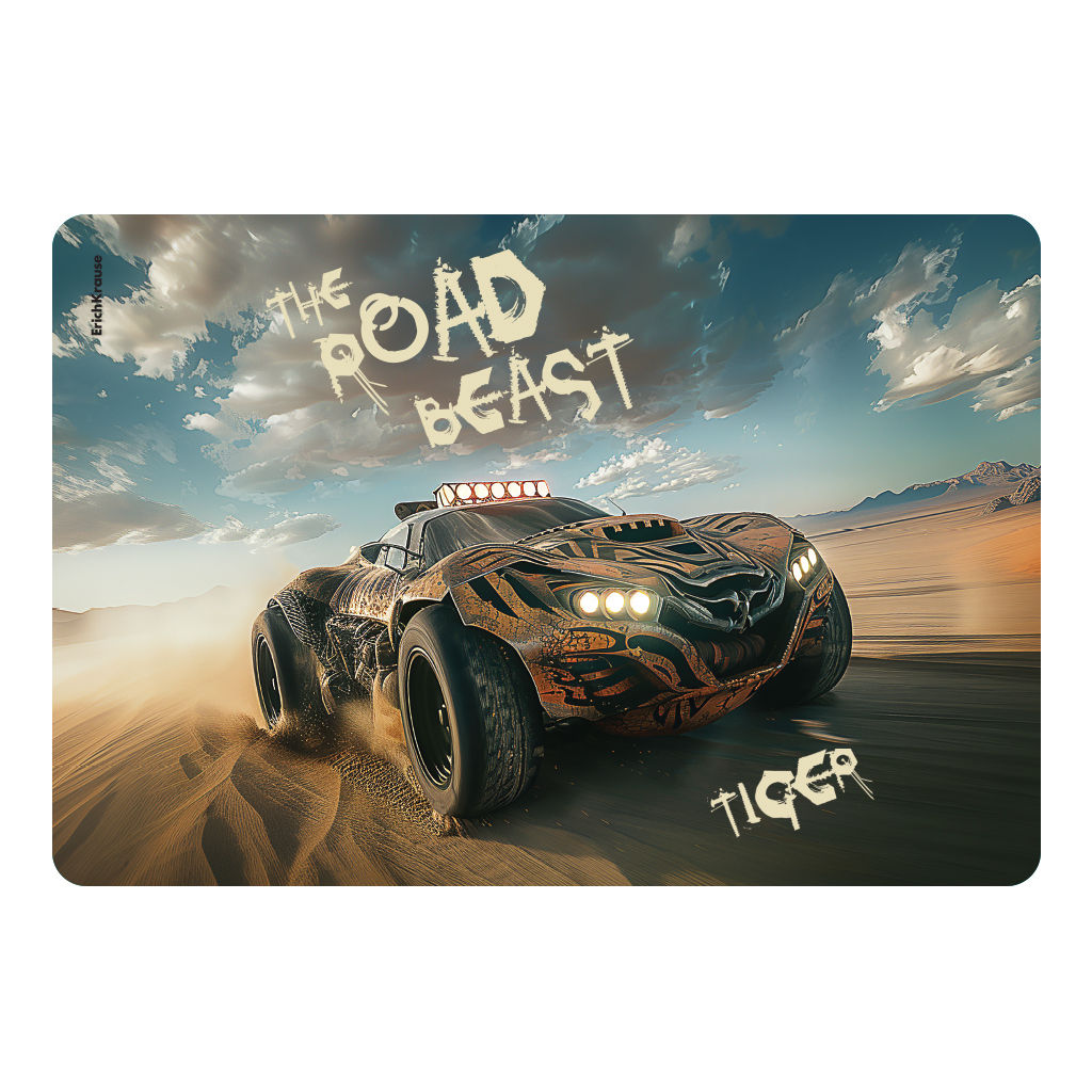 АКЦИЯ Цена за 12 шт. Подкладка настольная пластиковая ErichKrause Road Beast, А3 (в пакете по 12 шт.)