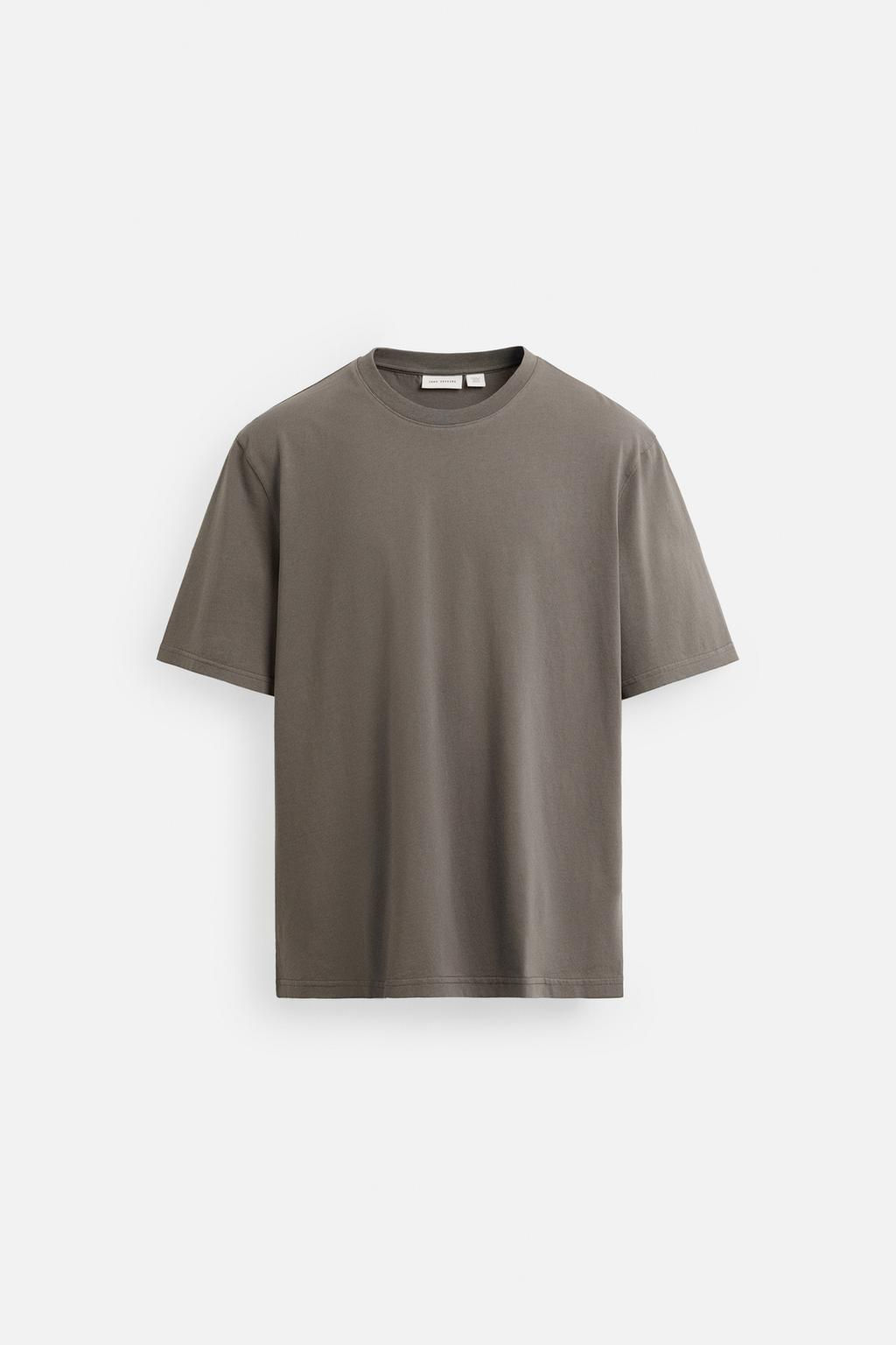 SLIM FIT MEDIUM WEIGHT T-SHIRT - Zara фото 8