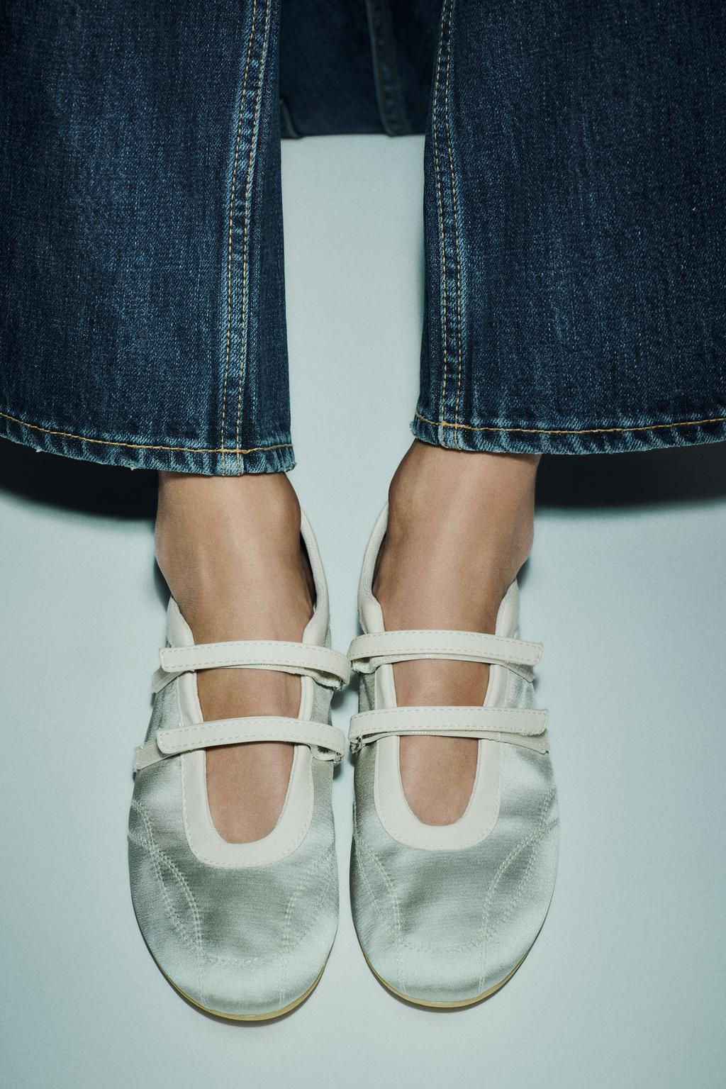 SATIN EFFECT TOPSTITCHED BALLERINAS - Zara фото 11