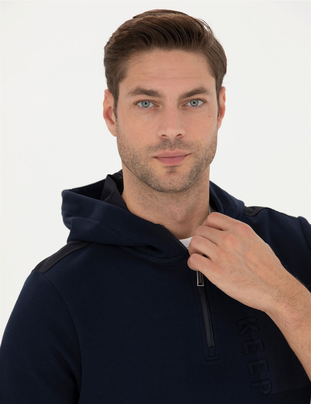Lacivert Regular Fit Kap__onlu Sweatshirt - Pierre cardin фото 2