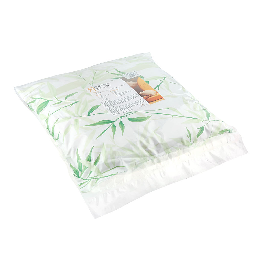 Подушка для сна 60х60см "Бамбук", "Оптима" силиконизированное волокно высшего сорта, полиэстер 100%, вес 0,8кг, чехол - тик 90г/м2, несъемный, внутренний чехол нетканное полотно (полиэстер 100%), упаковка п/э пресс, "Домашняя мода" (Россия)