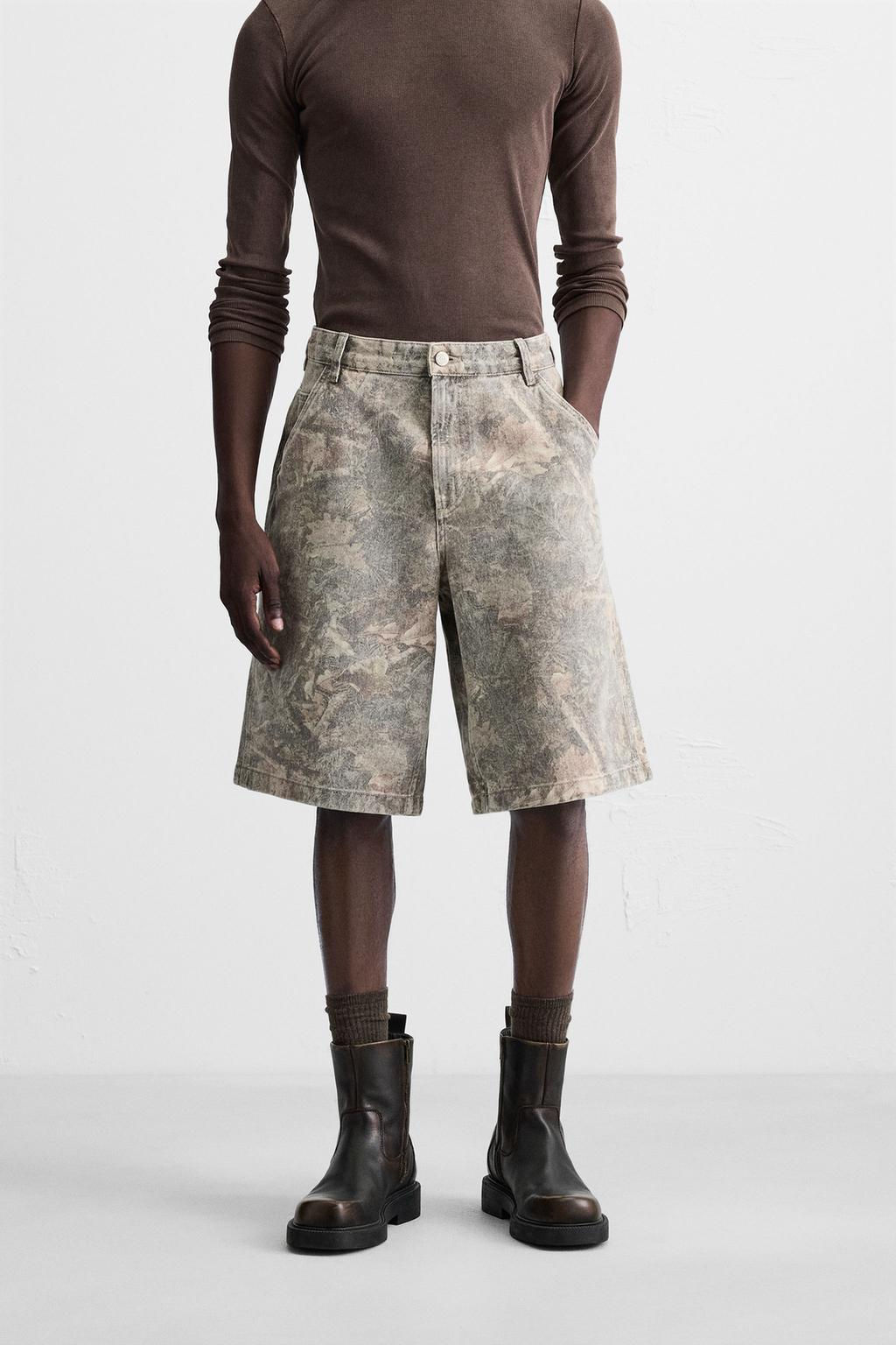 ABSTRACT PRINT RELAXED FIT BERMUDA SHORTS - Zara фото 2