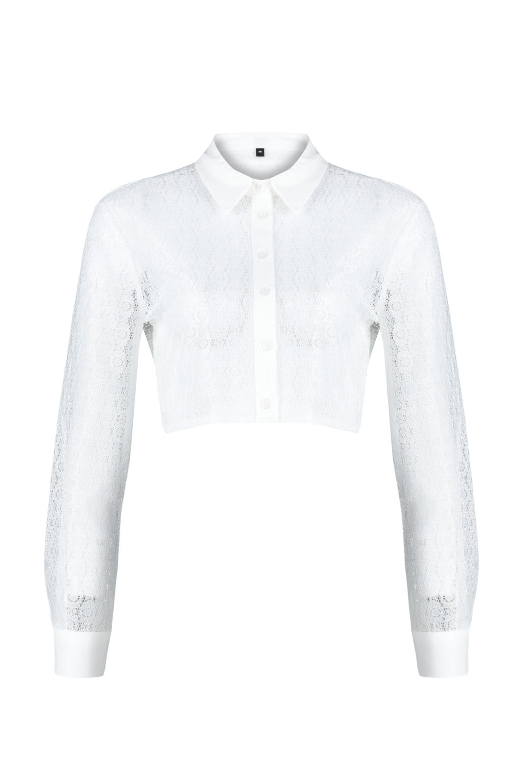 Ekru Dantelli Crop Regular Normal Kal?p Dokuma Gomlek TWOSS24GO00054