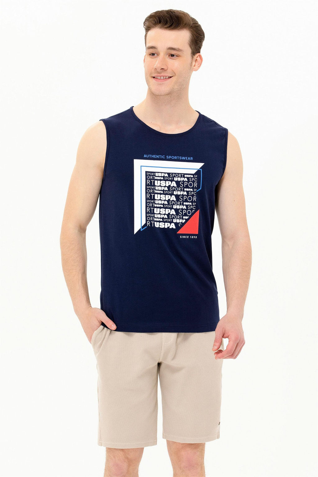 Мужская темно-синяя футболка с круглым вырезом - U.s. polo assn фото 9