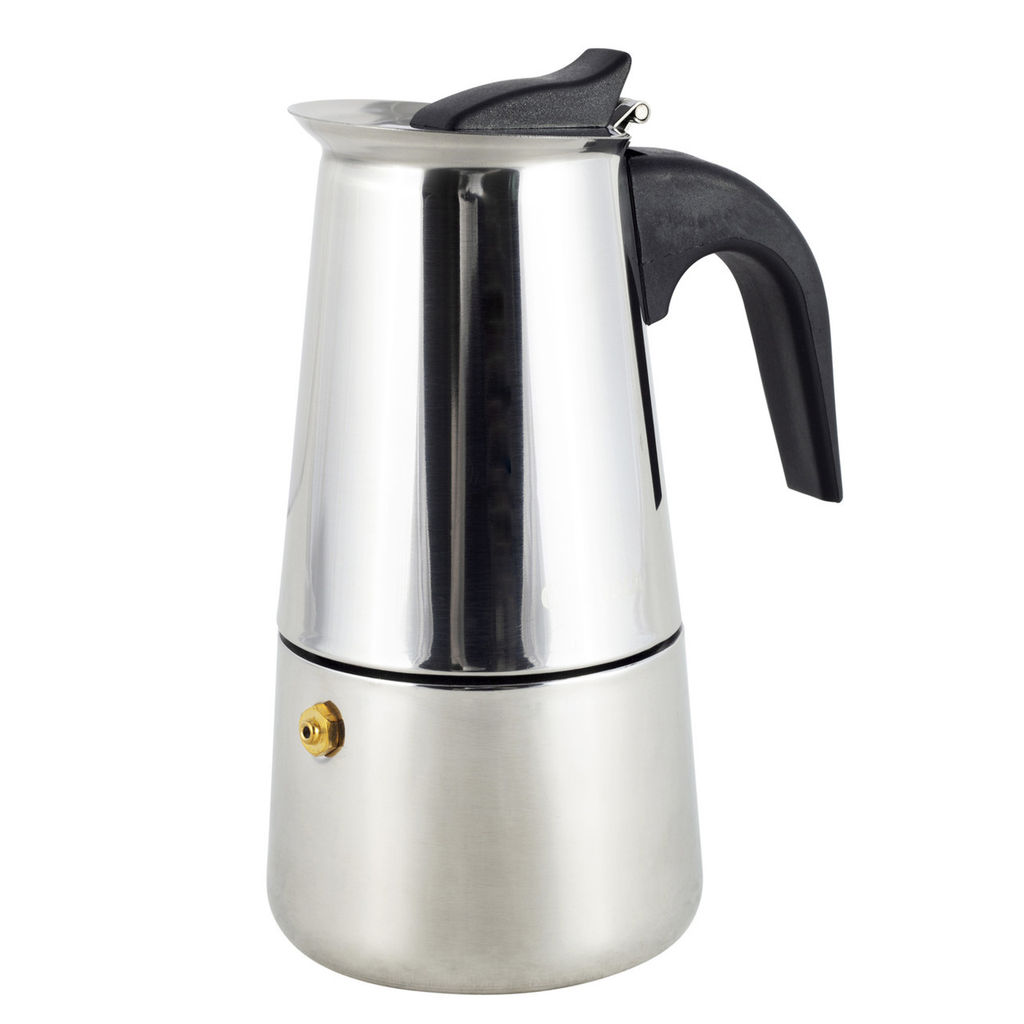 Кофеварка гейзерная 200мл (4 порции) из нержавеющей стали (101100) /KAMILLE/  фото 3