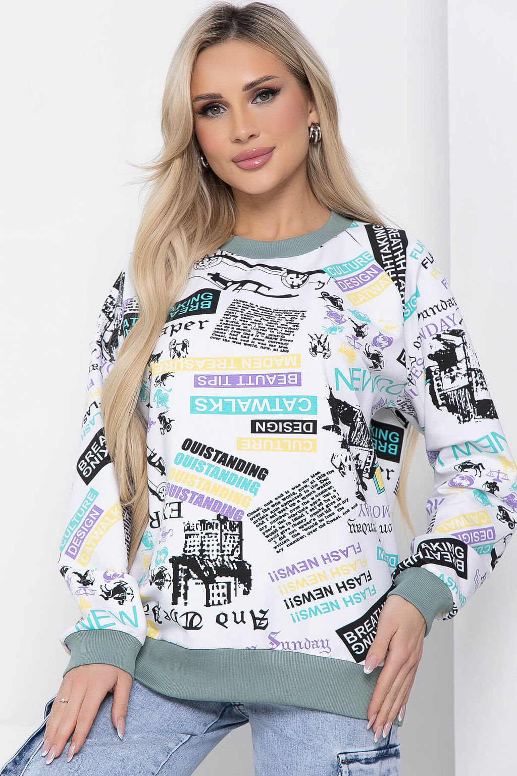 Свитшот В духе времени (белый) Б8647 - Lt collection фото 3