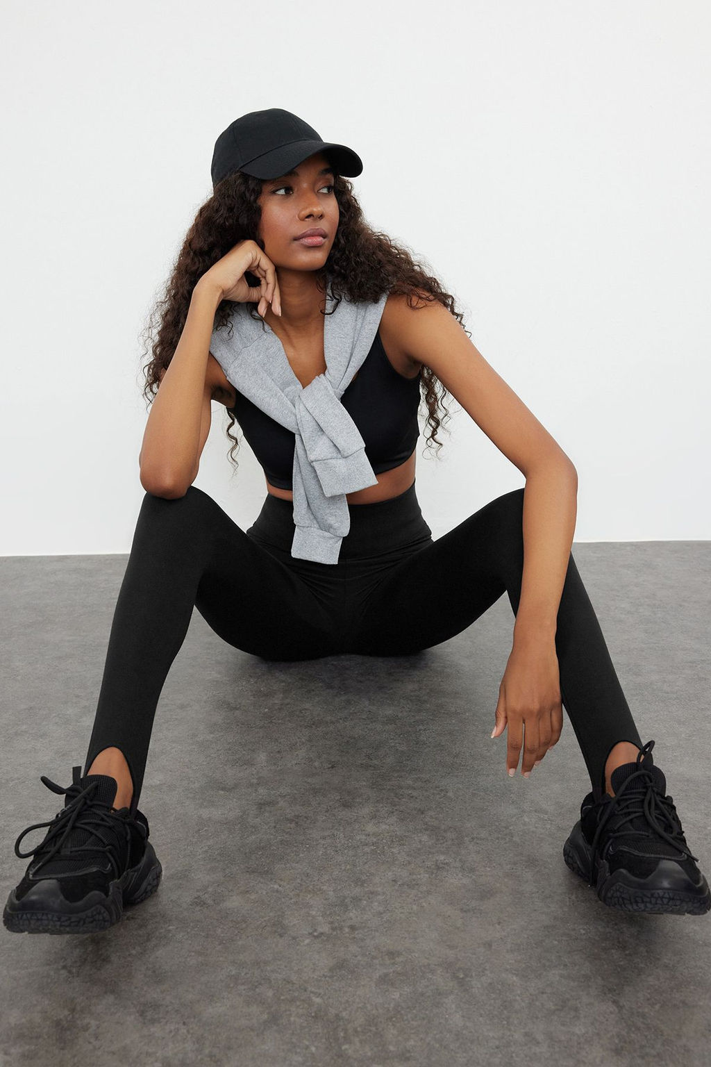 TRENDYOLMILLA Siyah F?rcal? Soft Kumas Fuzo Tam Boy Yoga Orme Spor Tayt THMAW25TY00009  фото 13