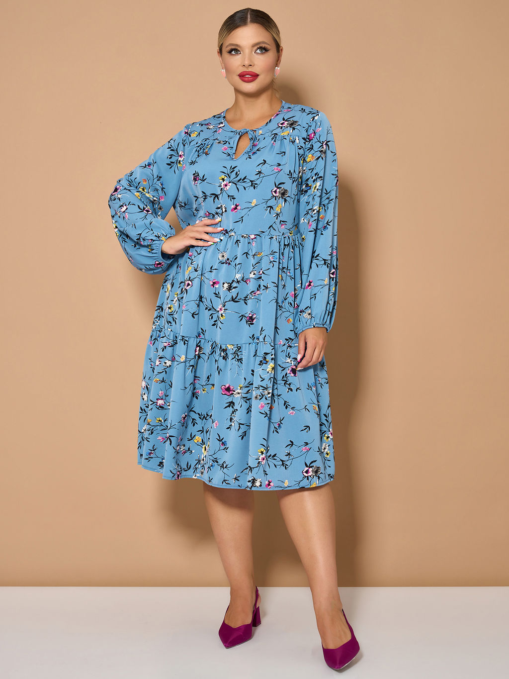 Платье 0060-23 темная фуксия - Dora фото 18