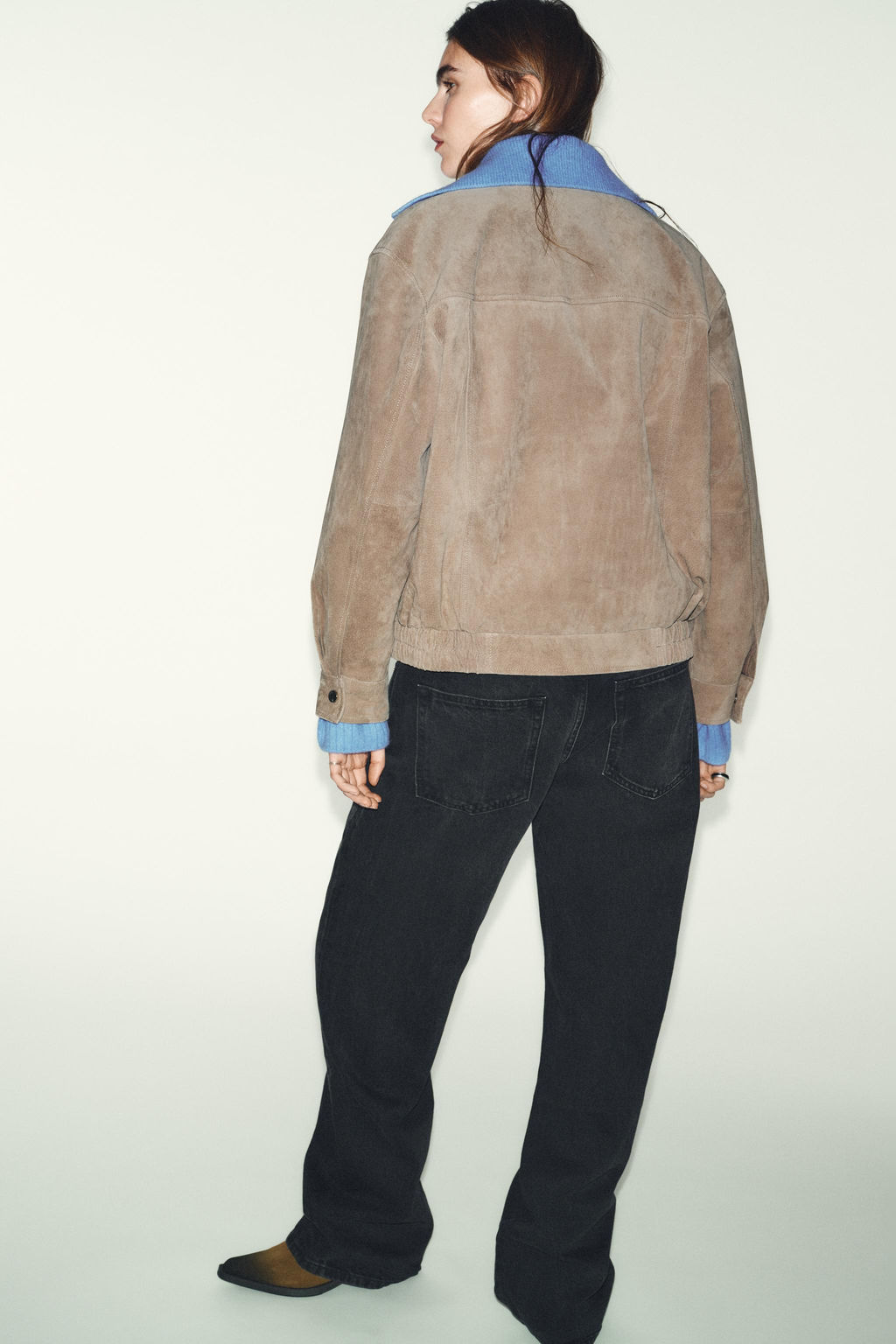 100% SUEDE LEATHER HIGH-NECK JACKET - Zara фото 28