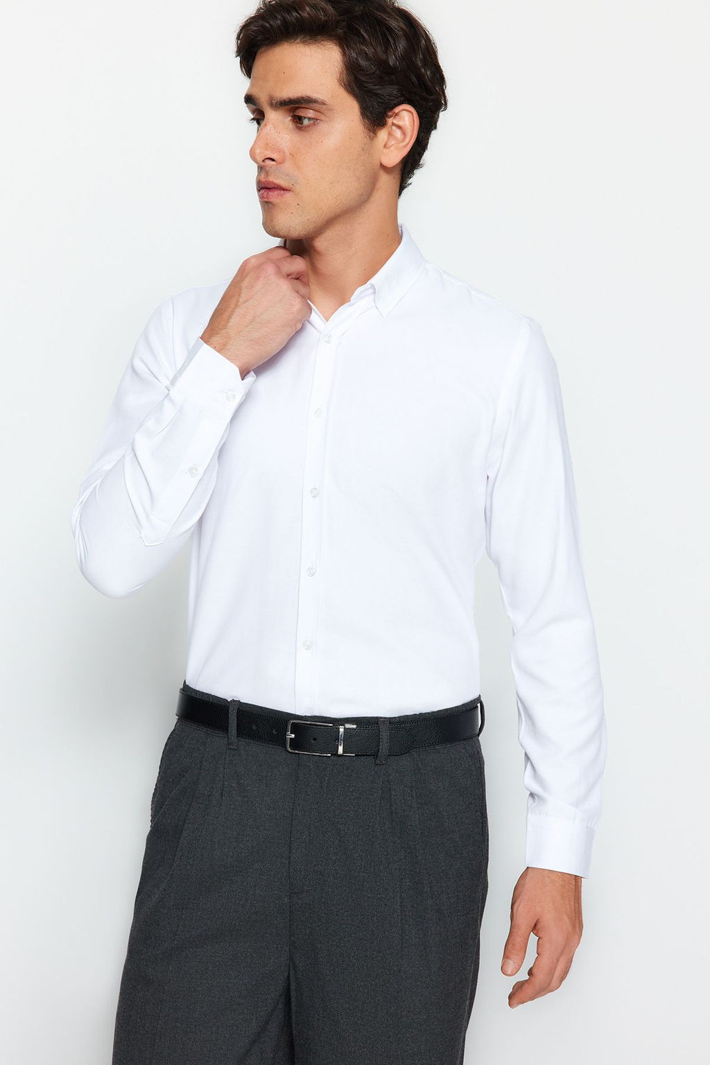 TRENDYOL MAN Siyah Slim Fit Kolay Utulenebilir Smart Erkek Gomlek TMNAW24GO00096 - Trendyolmilla фото 12