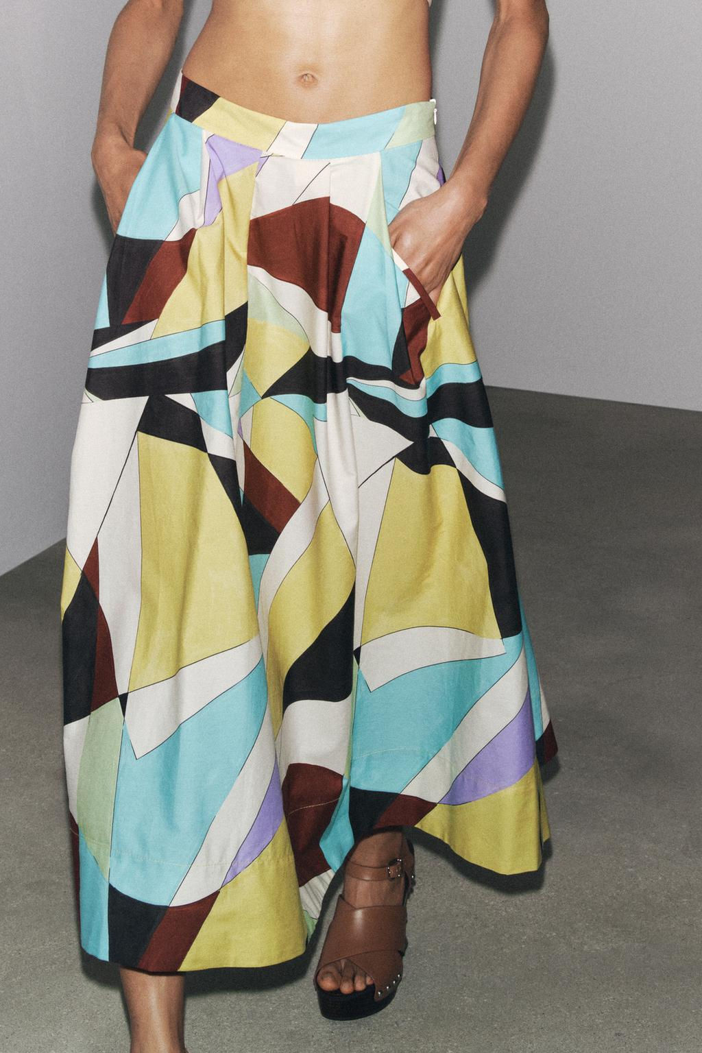 ZW COLLECTION PRINTED MIDI SKIRT - Zara фото 2