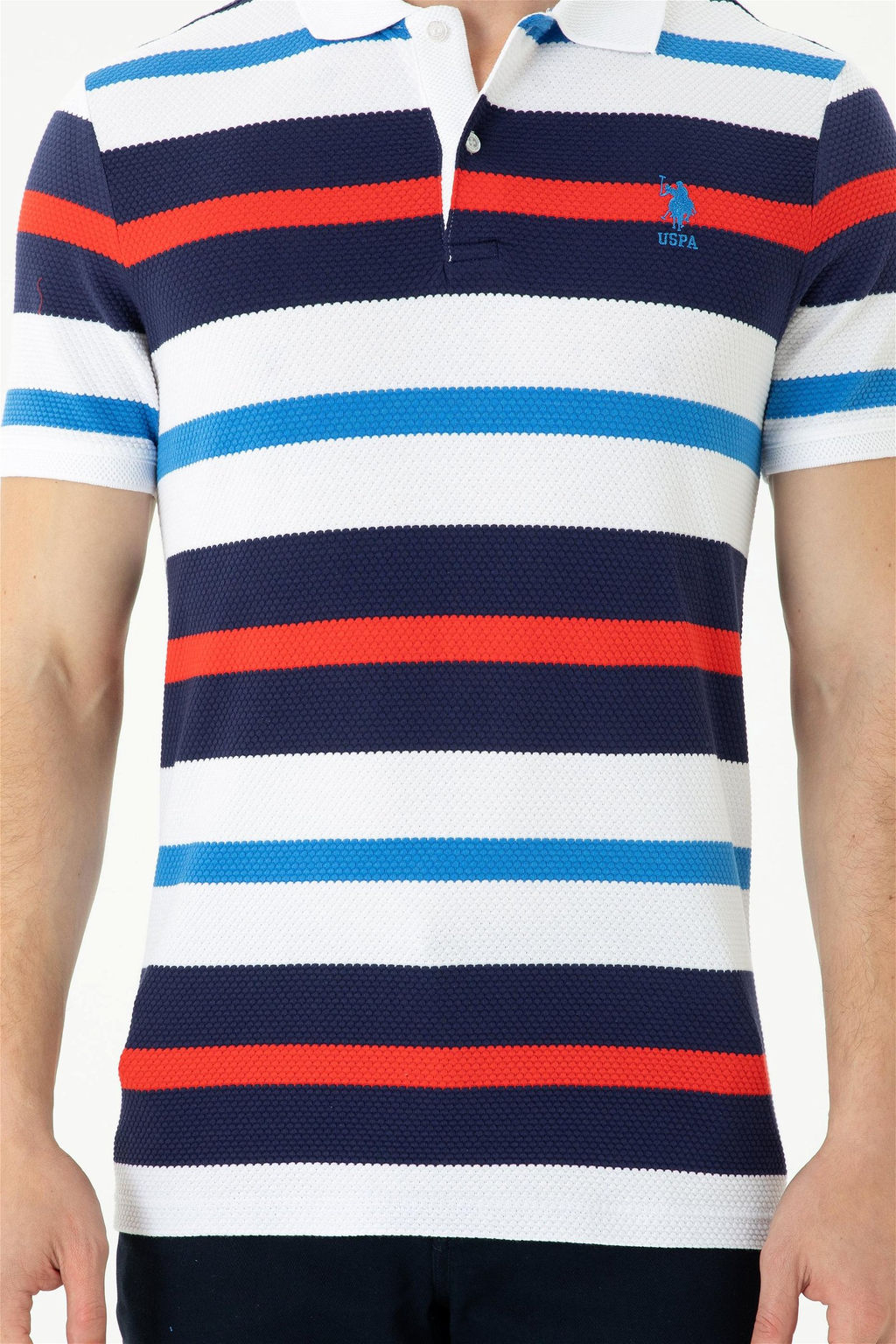 Мужская темно-синяя футболка с воротником-поло - U.s. polo assn фото 6