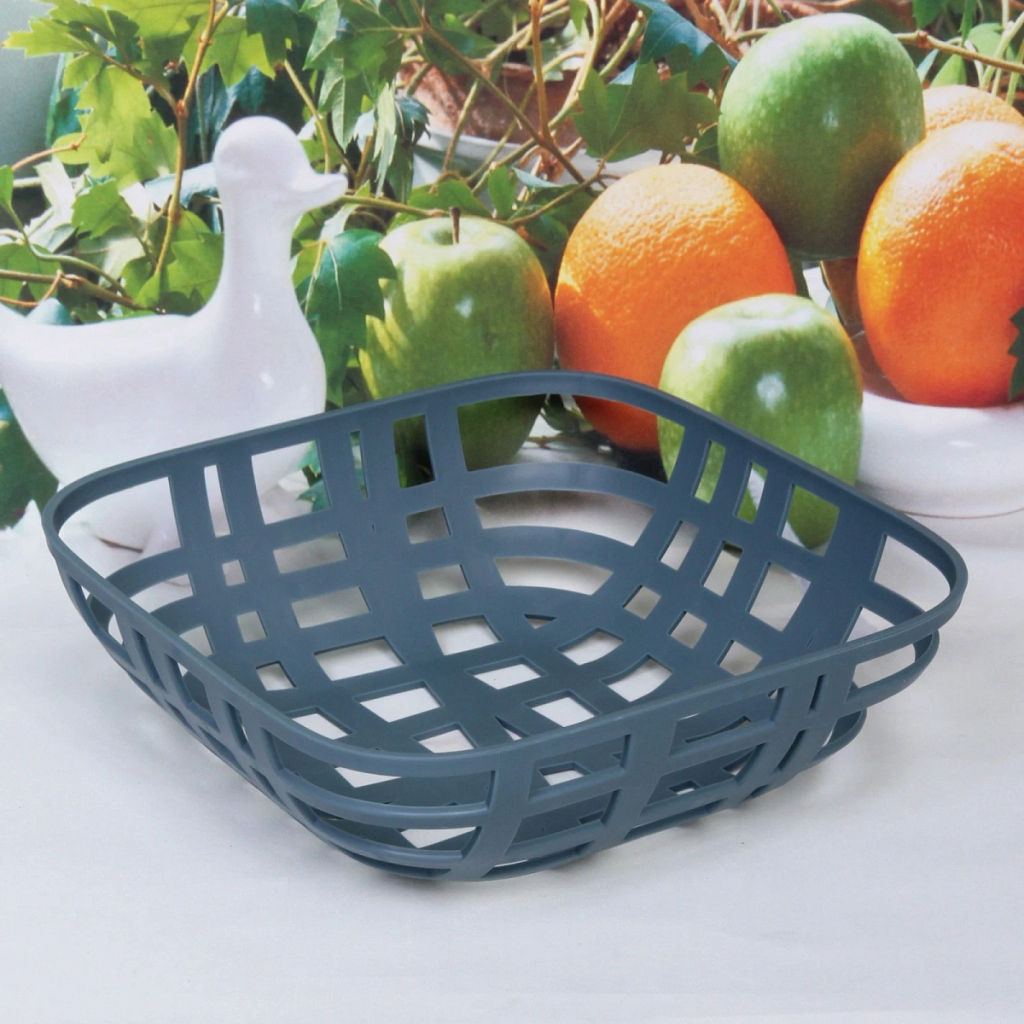 Цена за 2 шт. Фруктовница пластиковая "Астория" 23*23*7,5см, синяя пыль