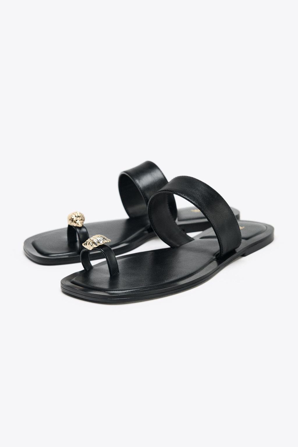 METALLIC BEAD TOE POST SANDALS - Zara фото 14