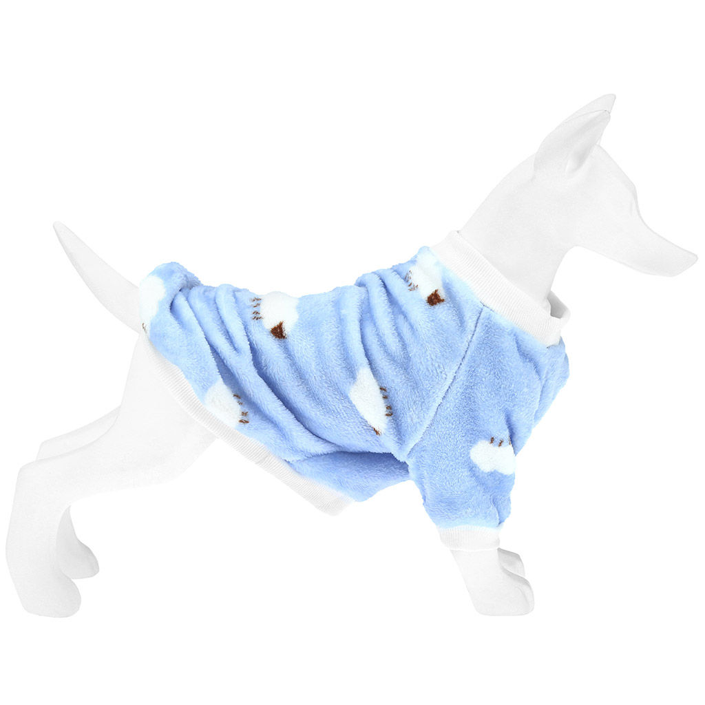 Пэт тойс (Pet toys) Одежда для собаки Толстовка Овечка р-р XL, длина спинки 36см/обхват груди 46см/обхват шеи 28см, цвет-голубой, плюш (100% полиэстер) (Китай) - Домашняя мода фото 2
