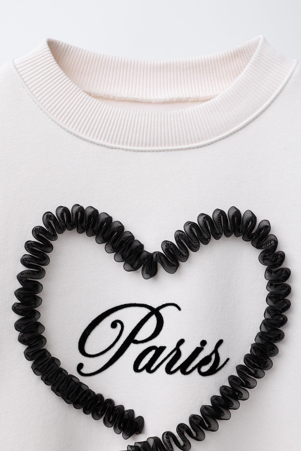 FLOCKED SLOGAN TULLE SWEATSHIRT - Zara фото 3