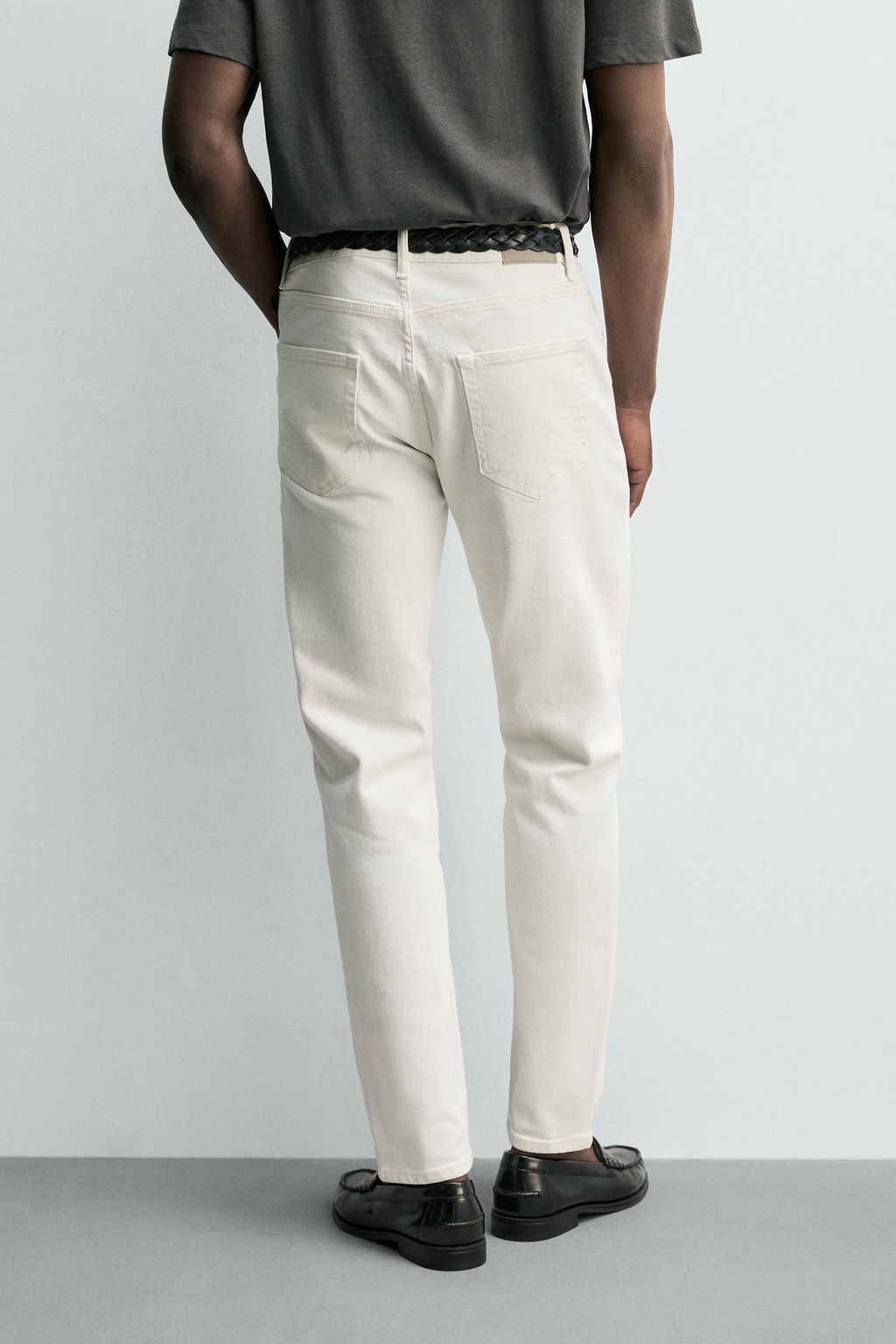 JEANS SLIM FIT B?SICO / Blanco roto - Zara фото 3