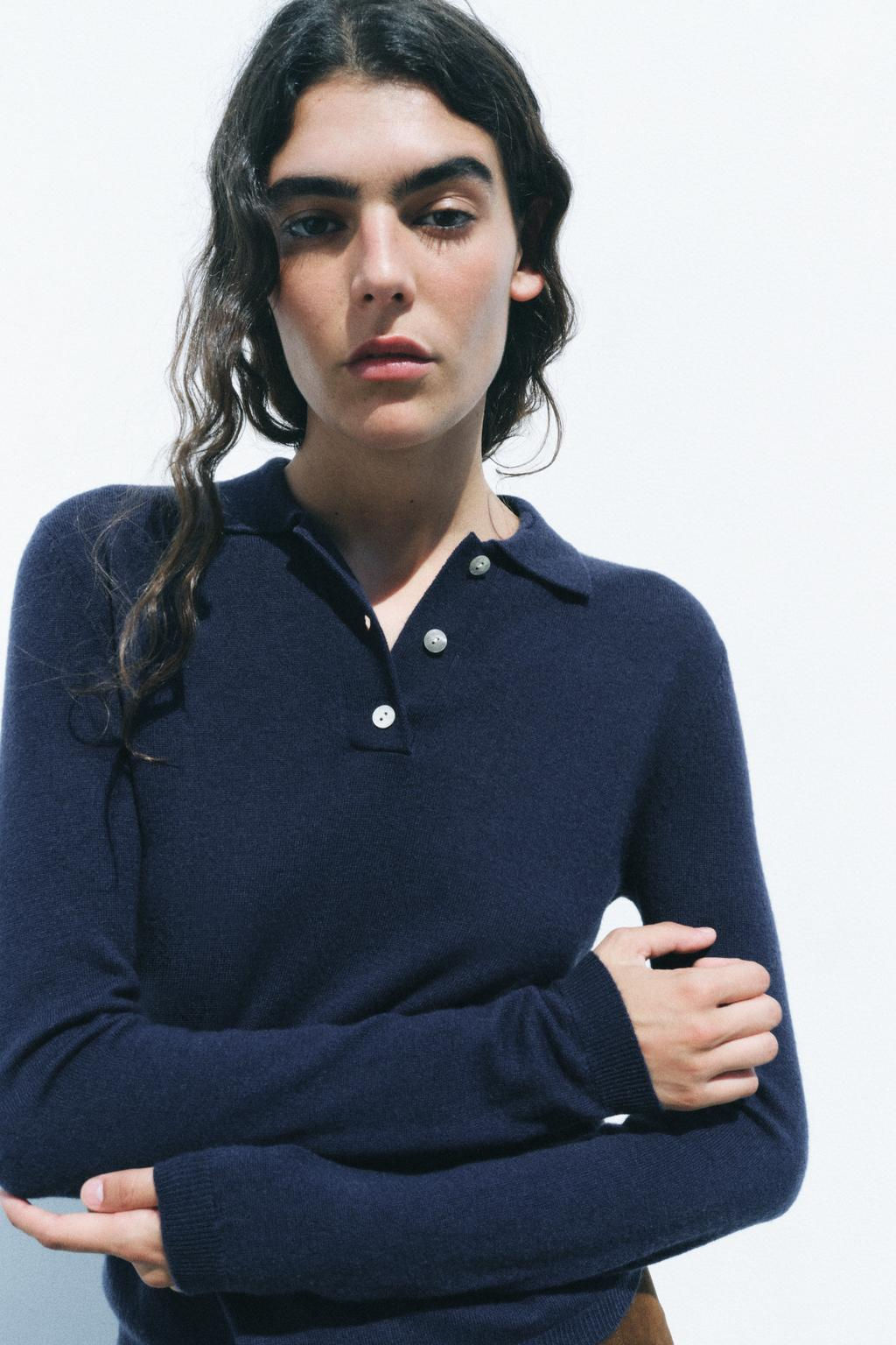 PLAIN 100% WOOL POLO SHIRT - Zara фото 2